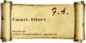 Fauszt Albert névjegykártya